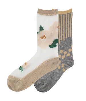 【andè 】TSUBAKI White Layered socks set