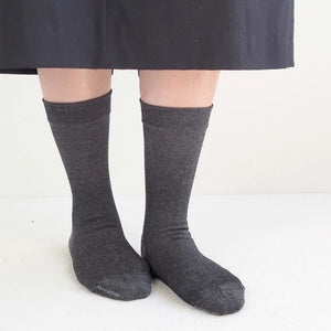 【andè 】Charcoal muji socks Black