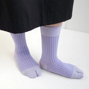 【andè 】Tabi Ribbed socks Purple
