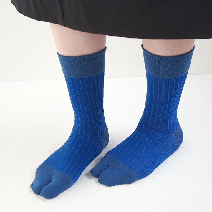 【andè 】Tabi Ribbed socks Blue