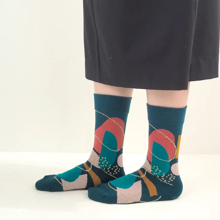 【andè 】TAMAYURA Green High guage crew socks