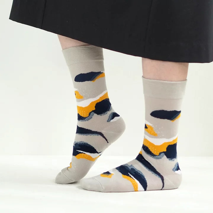 【andè 】KUMO Gray High guage crew socks