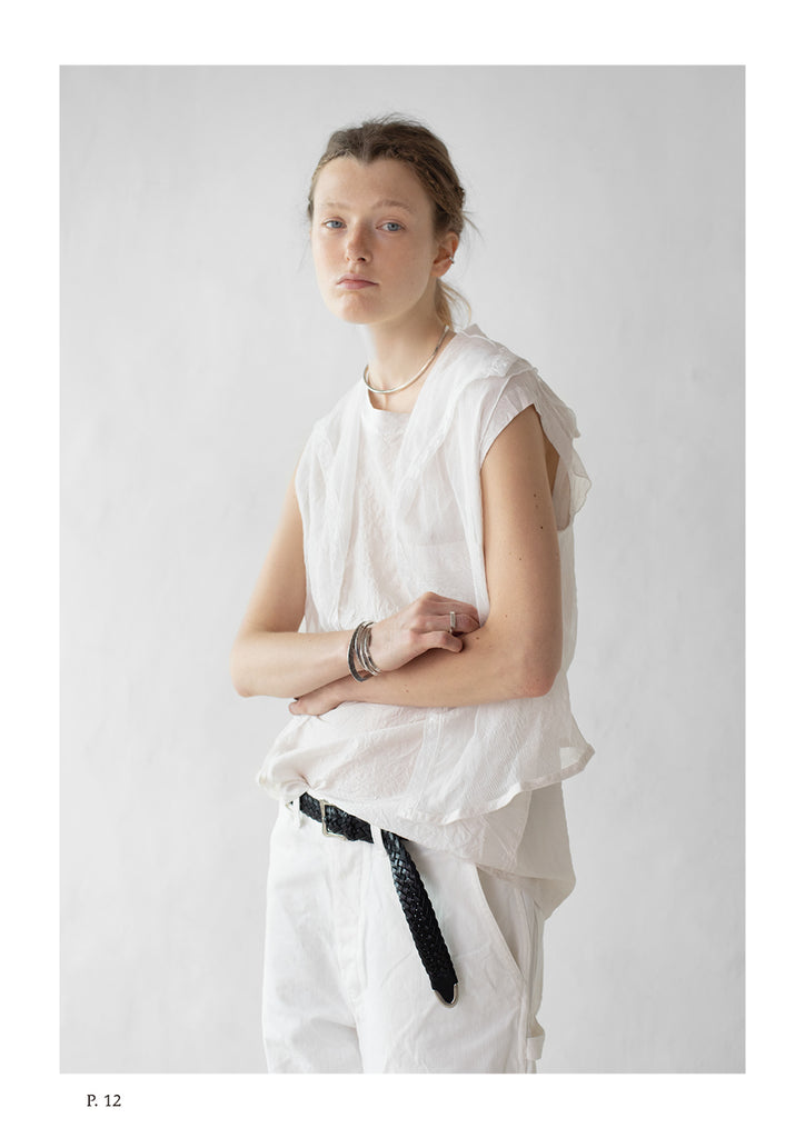 PURE SILK HIGH COUNT TAFTA CLOTH Pocket Big Tank Shirt