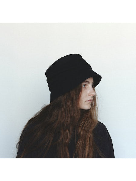 Melton drape hat short