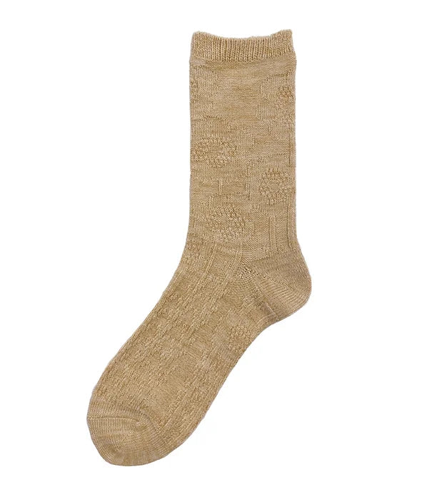 【andè 】Hana Ivory relief socks