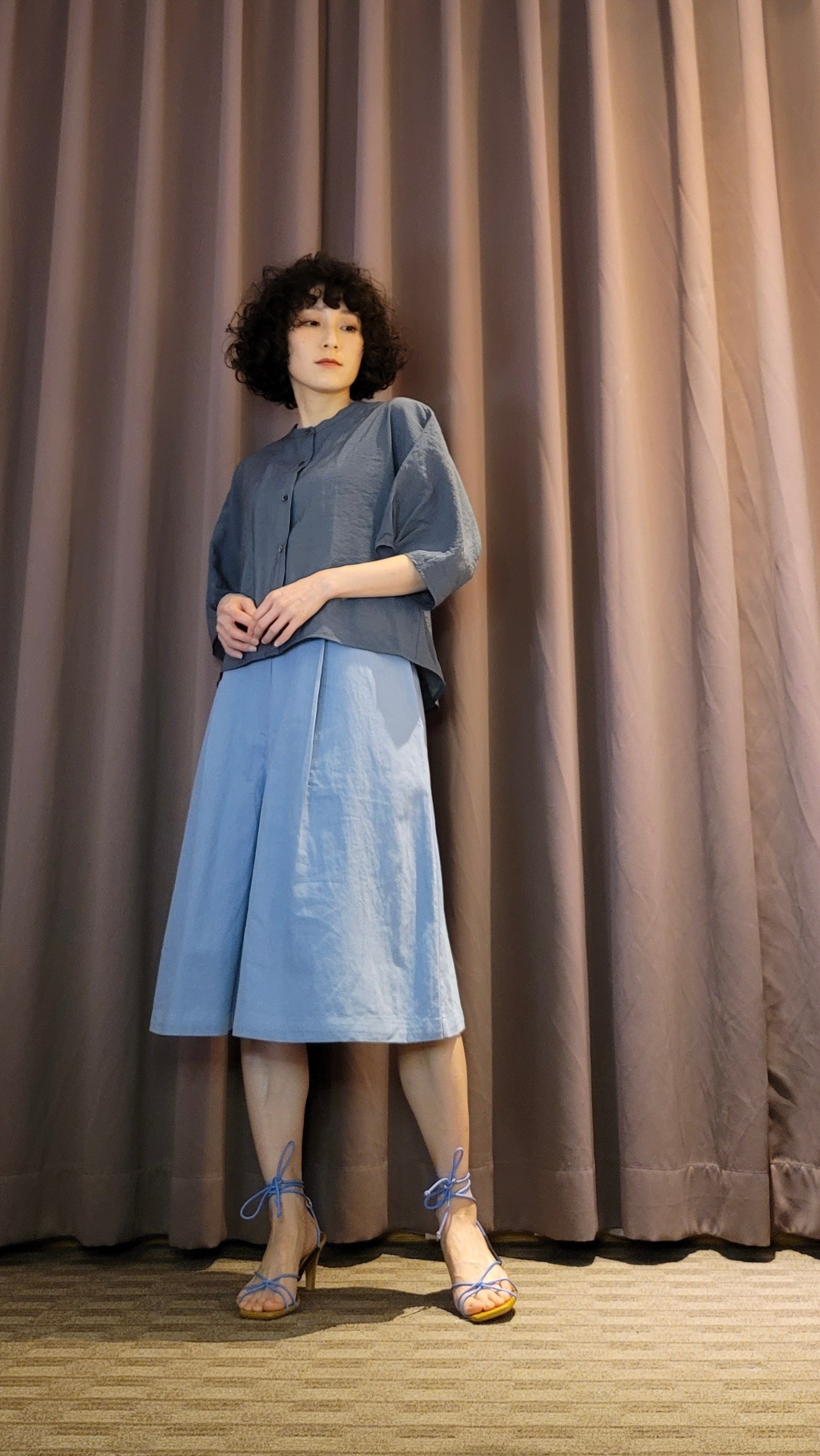 <Korea Live> Pleated linen blended culottes - 3 colours