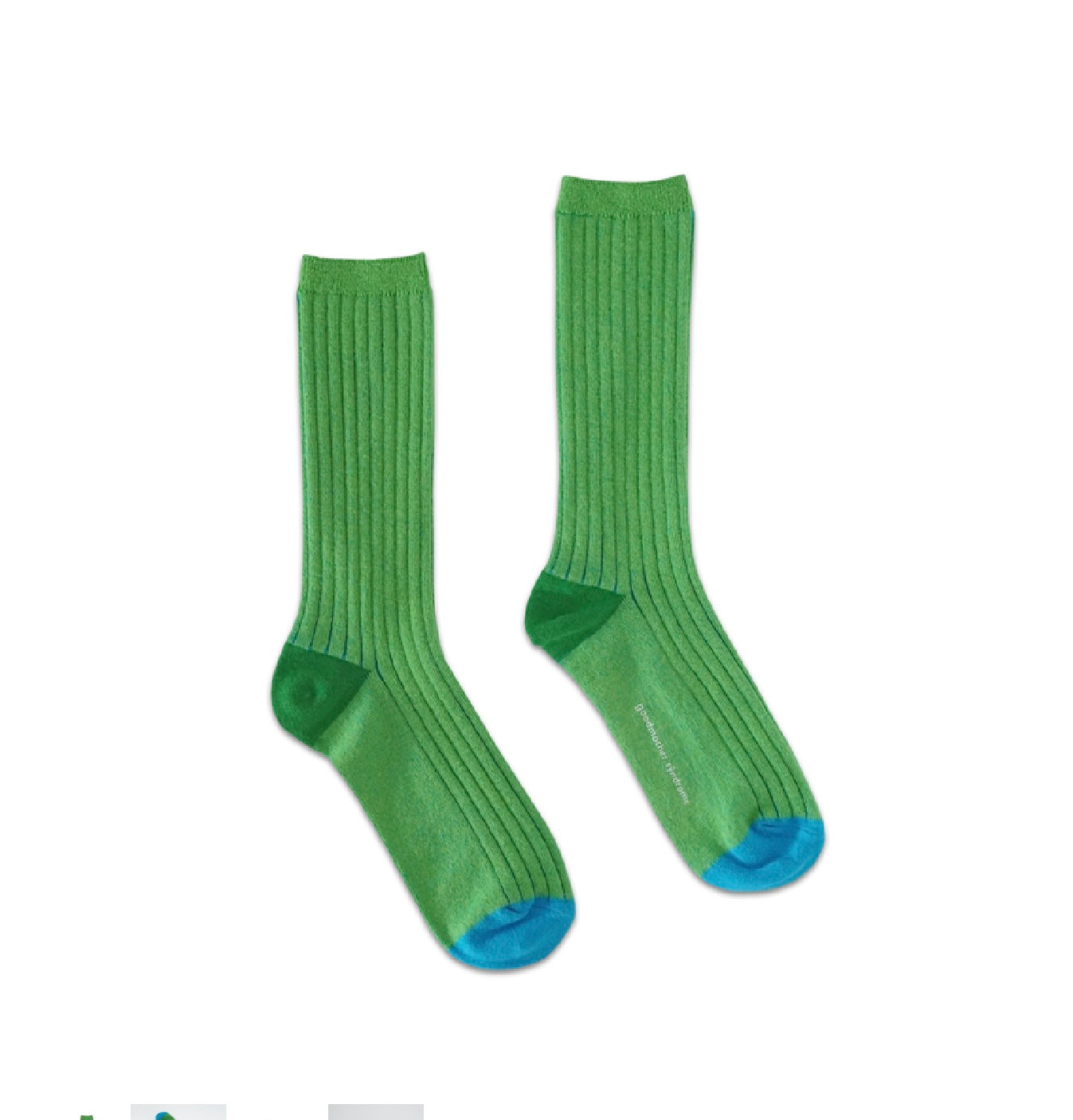 Contrasting 2-tone ribbed socks, Vibrant green