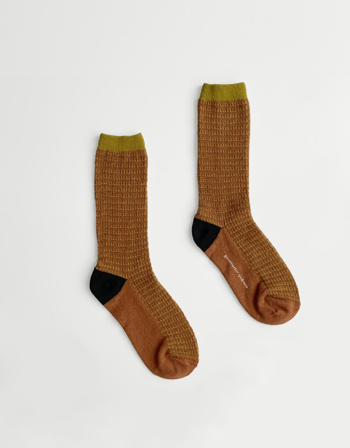Two-tone sakashi knitting, Brown/Mustard