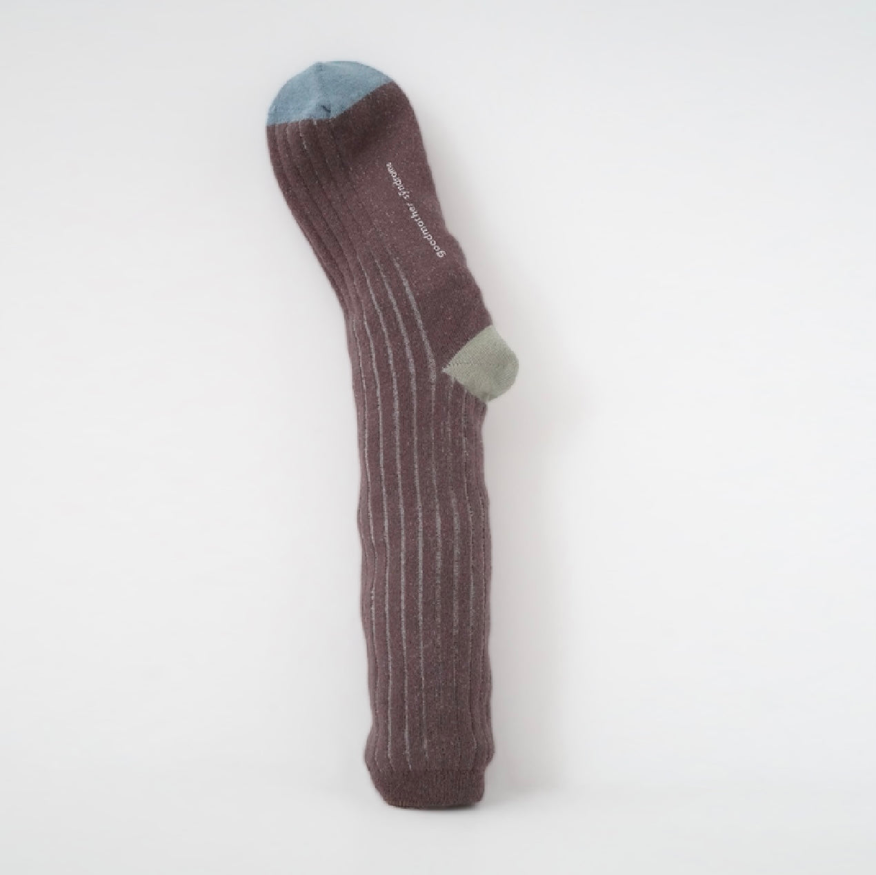 Contrasting 2-tone ribbed socks, Deep taupe/ Ecru