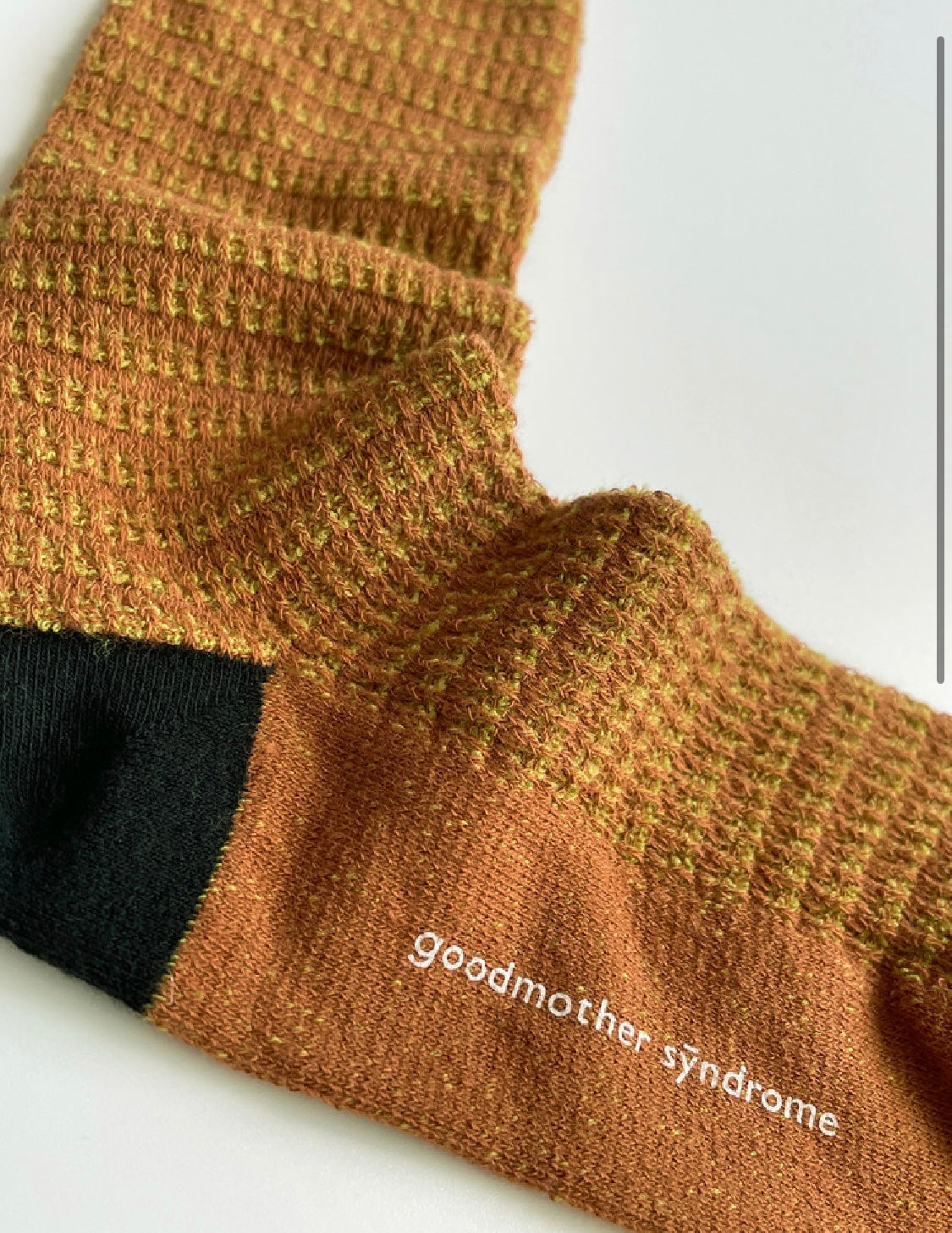 Two-tone sakashi knitting, Brown/Mustard