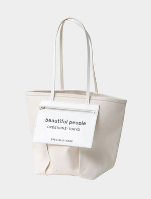 BEAUTIFUL PEOPLE- lining logo pocket tote bag (2 colours)