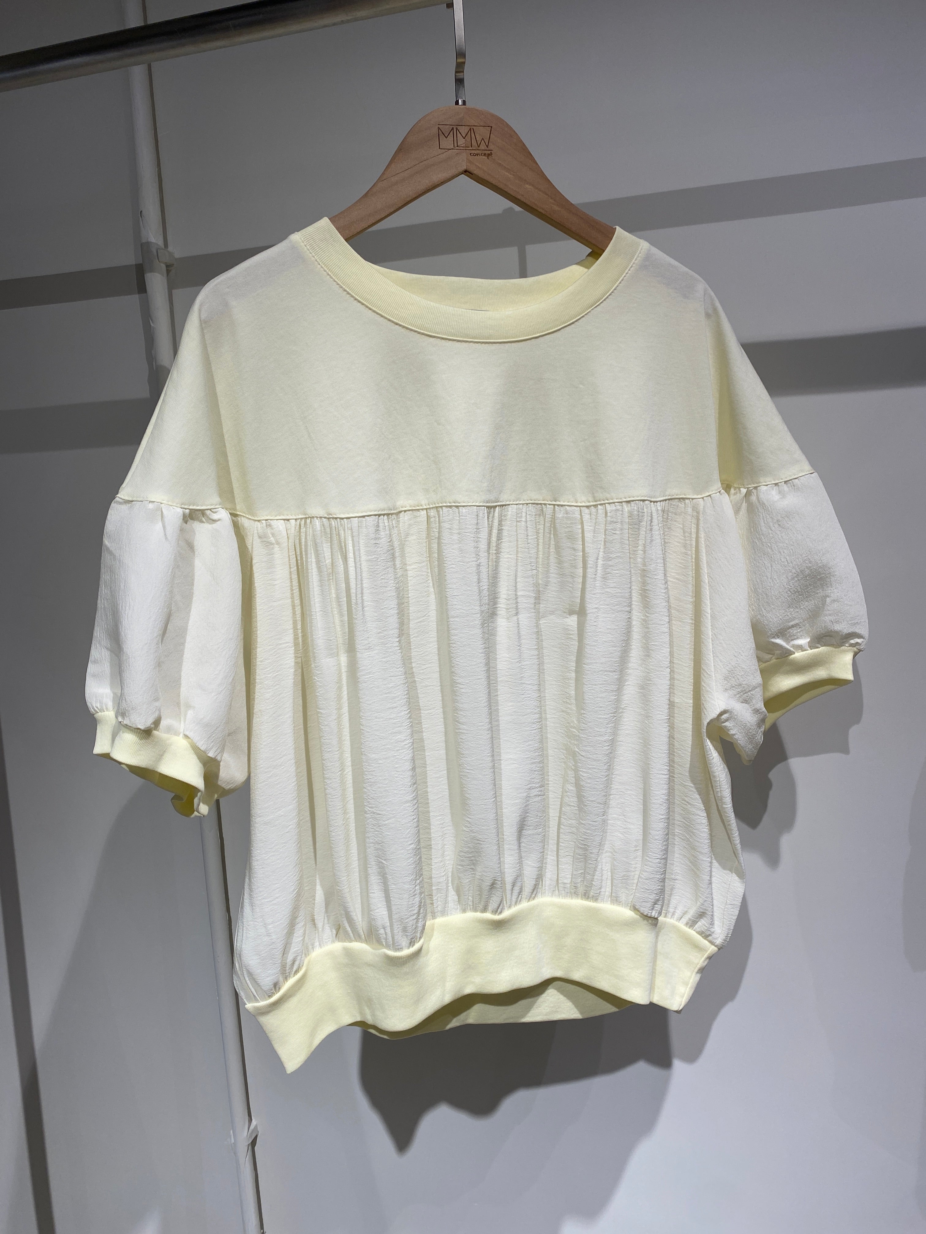 Mixed textures puff tee -3 colours