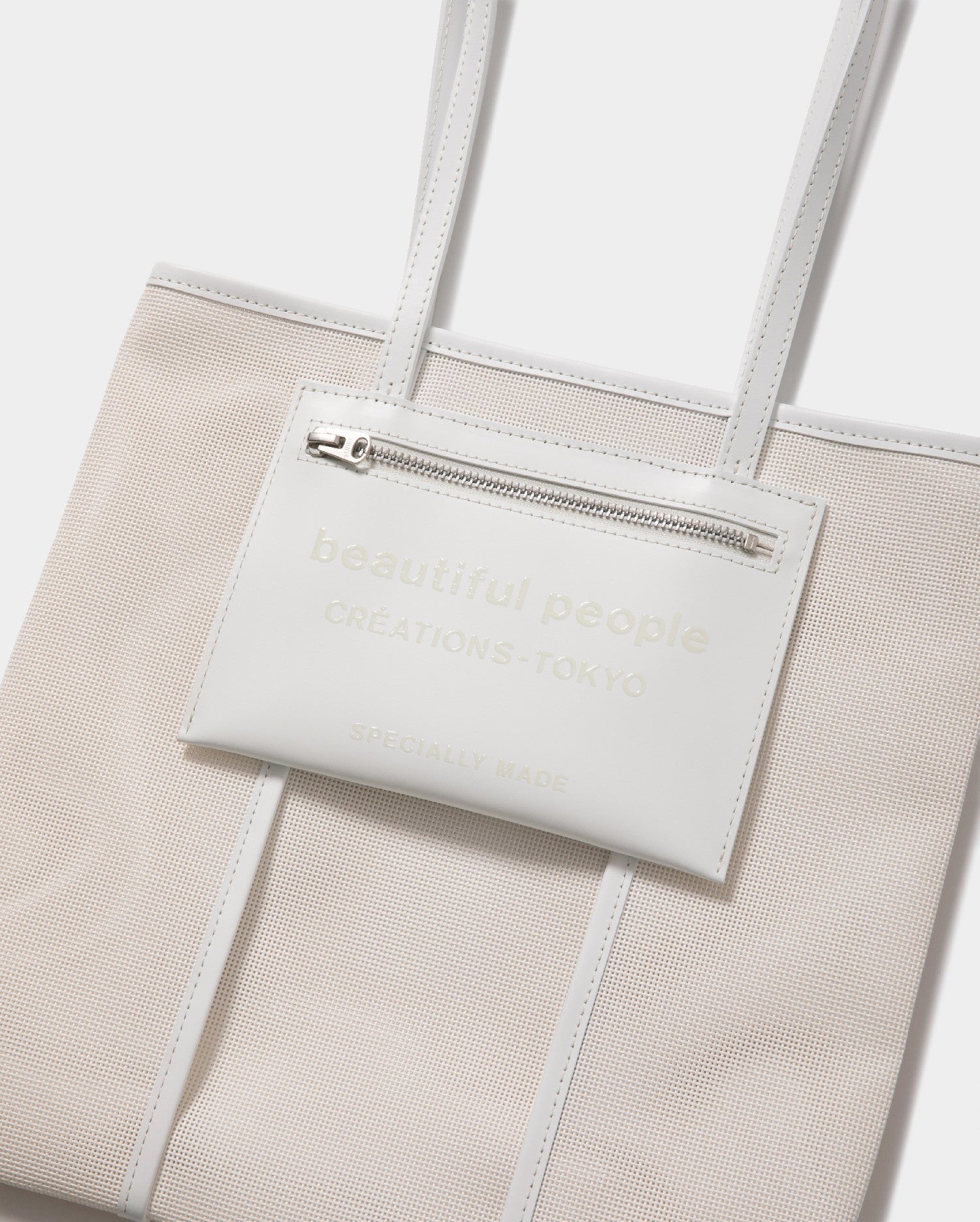 BEAUTIFUL PEOPLE- Mesh lining logo pocket tote bag M