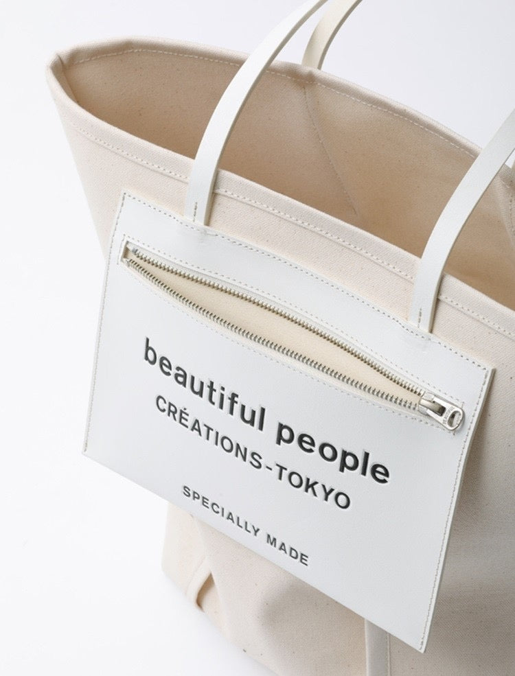 BEAUTIFUL PEOPLE- lining logo pocket tote bag (2 colours)