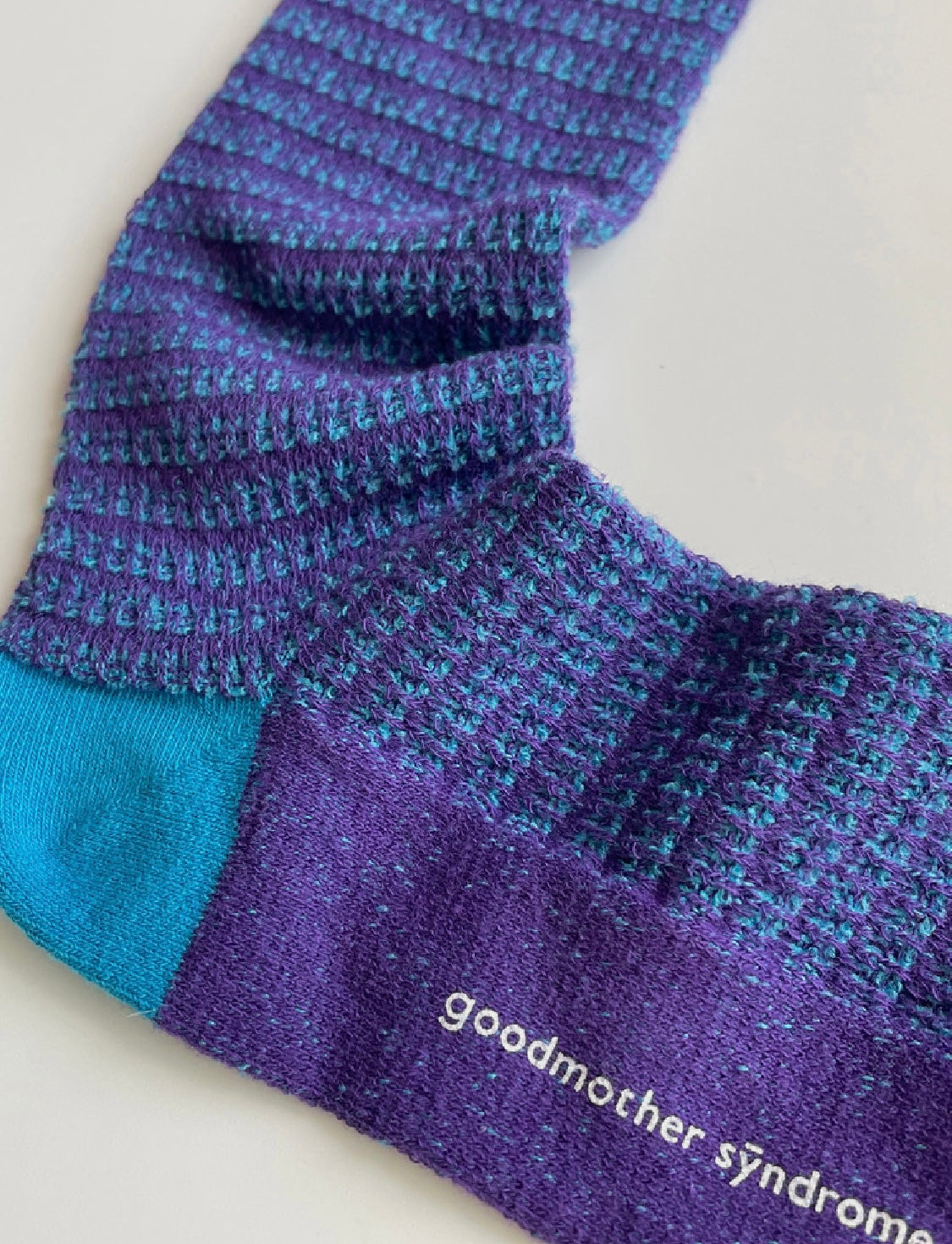 Two-tone sakashi knitting, Purple/Blue