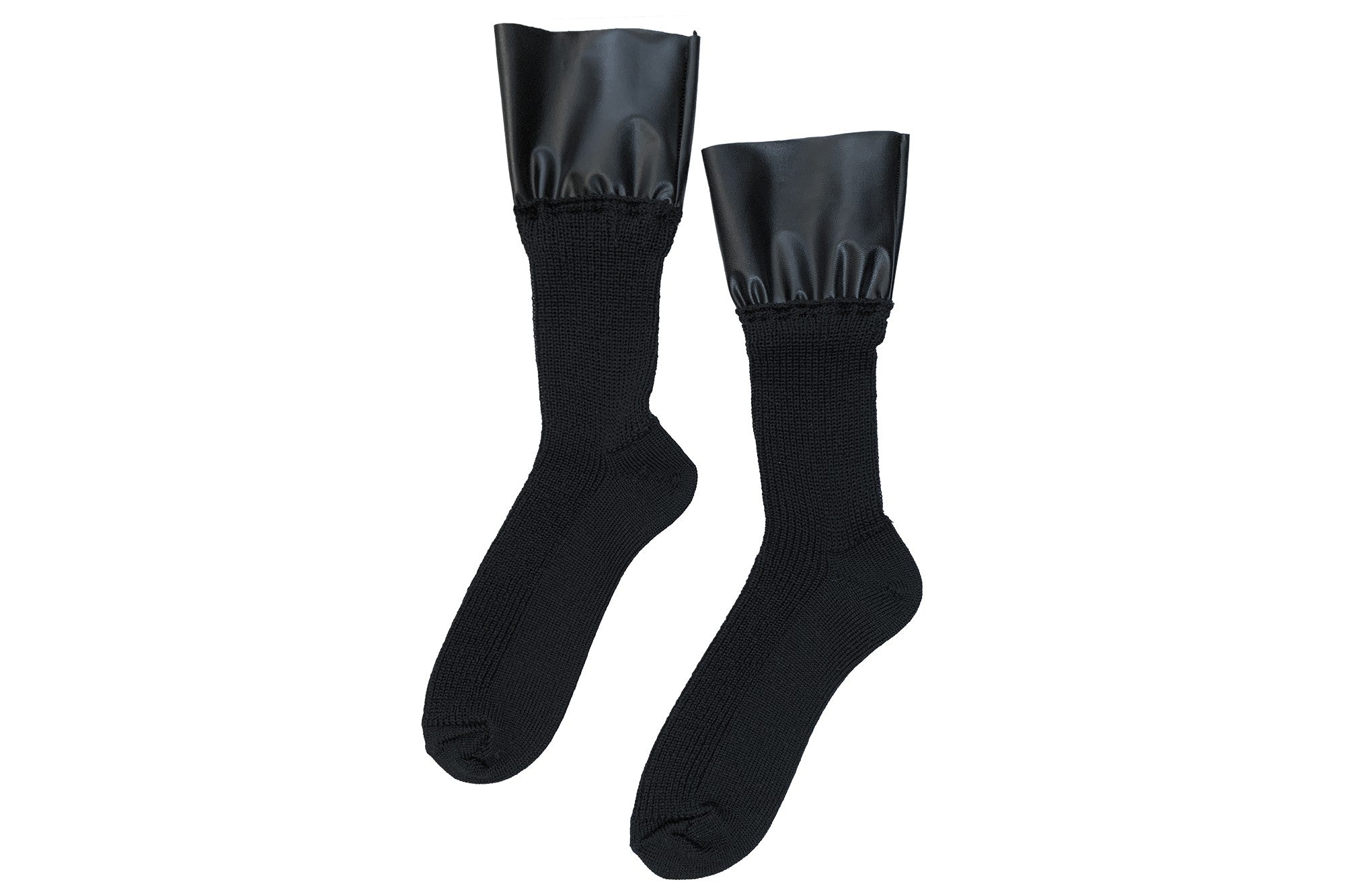 FAUX LEATHER FRILL SOCKS- 2 colours