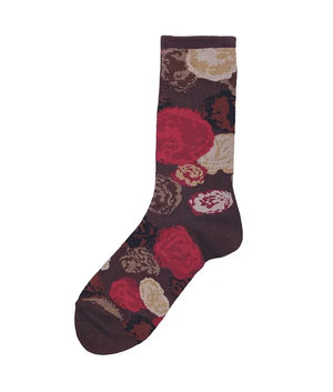 【andè 】IRODUKI Brown high gauge crew socks