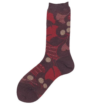 【andè 】Icho brown jacquard socks