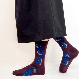 【andè 】VIOLA Purple middle gauge socks